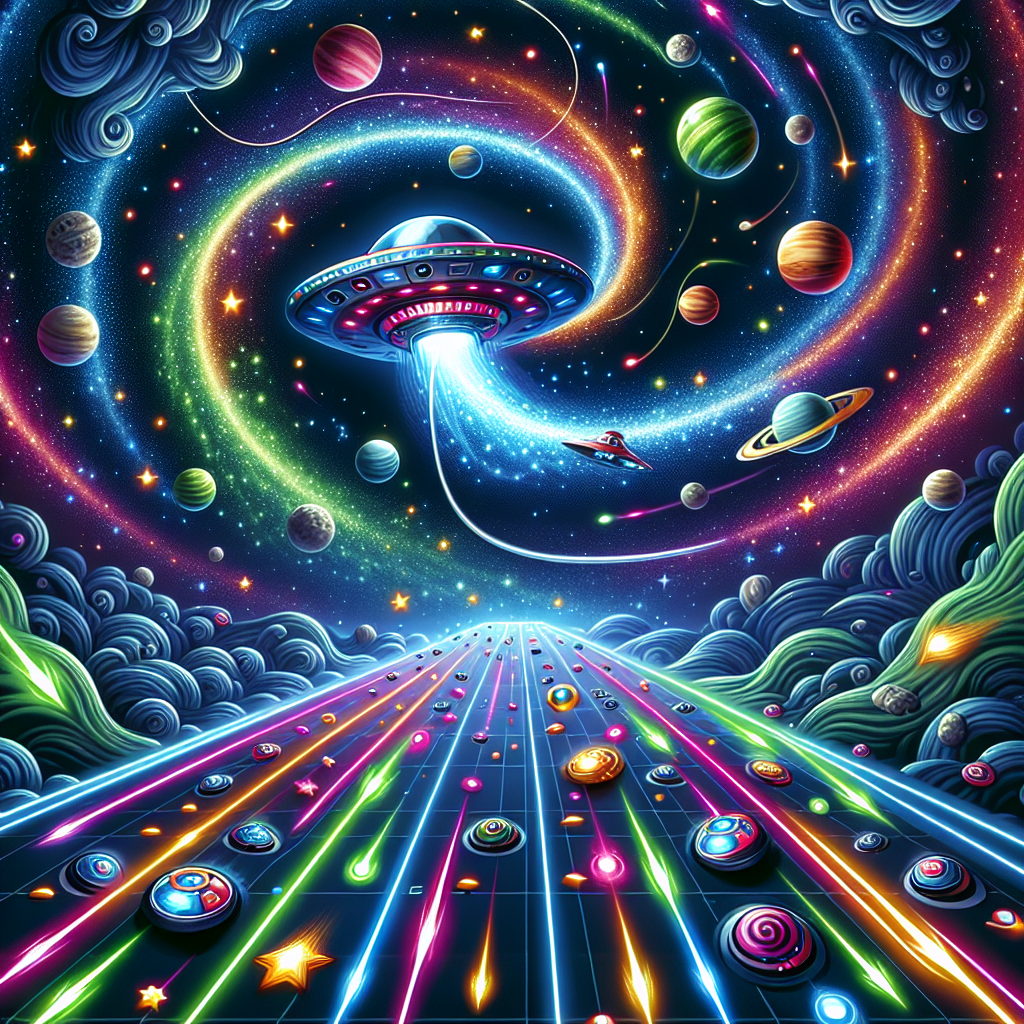 Screenshot of Astrall Plikon game showing vibrant graphics and gameplay